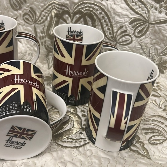 Harrods - fine boner China made in England - set of 4 NWOT - Picture 4 of 6